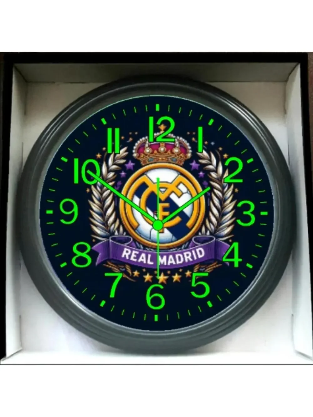 Real Madrid Soccer FIFA World Cup Glow In The Dark Wall Clock New!